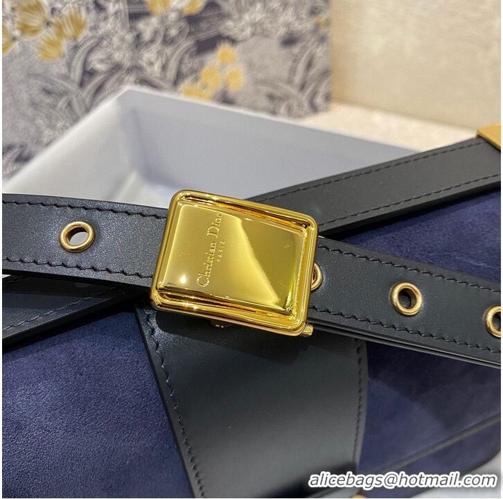 Best Product Dior 30 MONTAIGNE BAG Frosted Calfskin C9268 Dark blue