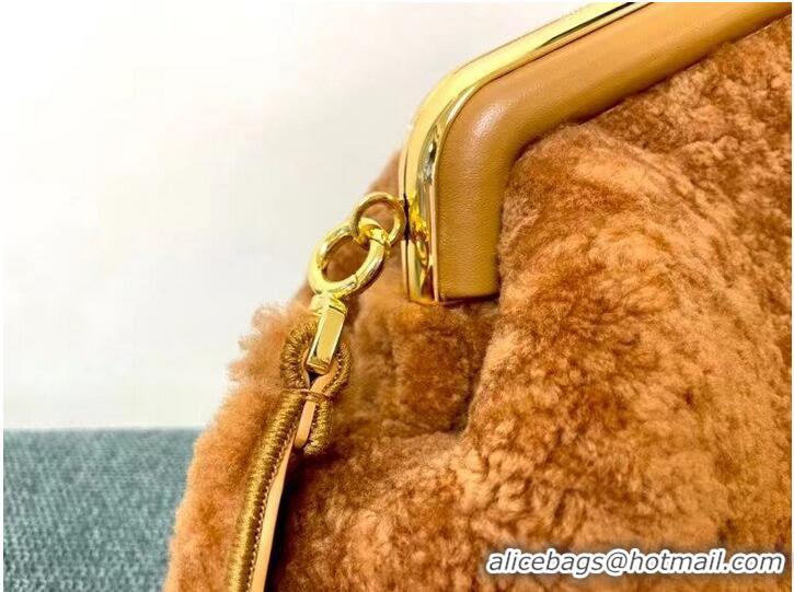 Promotional Grade FENDI FIRST MEDIUM sheepskin bag 8BP127AH Caramel