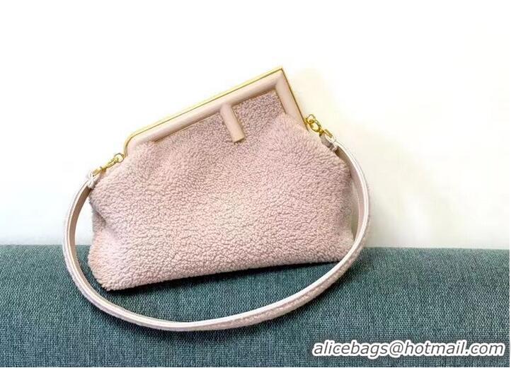 Pretty Style FENDI FIRST MEDIUM sheepskin bag 8BP127AH pink