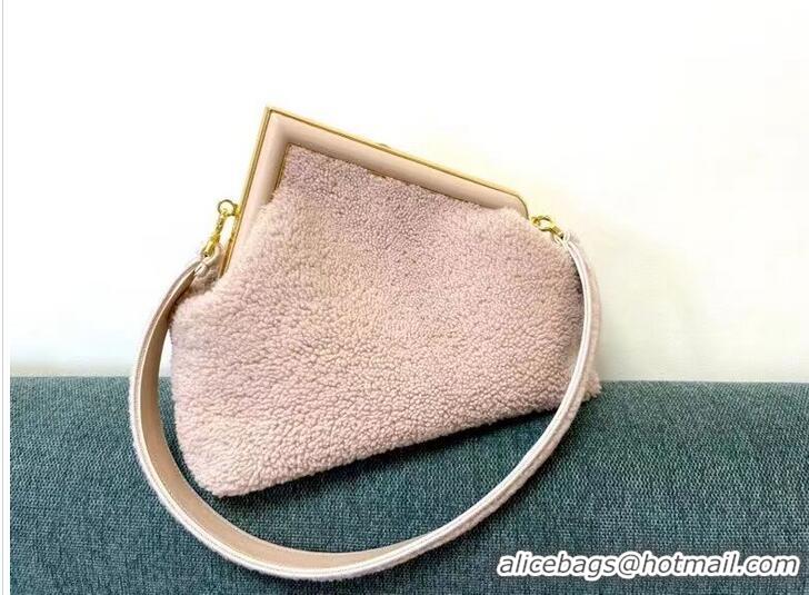 Pretty Style FENDI FIRST MEDIUM sheepskin bag 8BP127AH pink