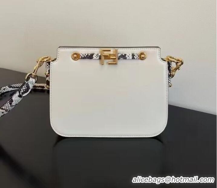 Buy Discount FENDI TOUCH leather bag 8BT349AH white