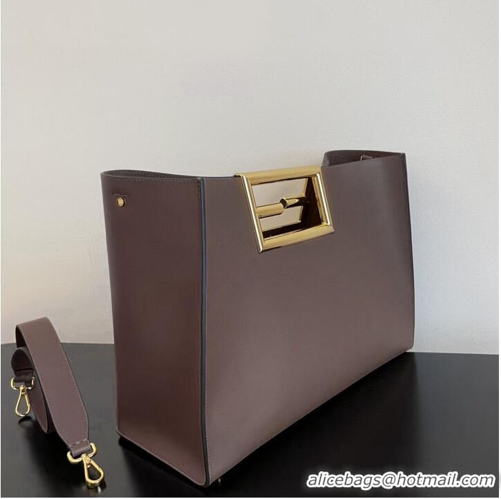 Market Sells FENDI WAY MEDIUM leather bag 8BH391AAI Dark brown