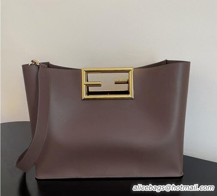 Market Sells FENDI WAY MEDIUM leather bag 8BH391AAI Dark brown