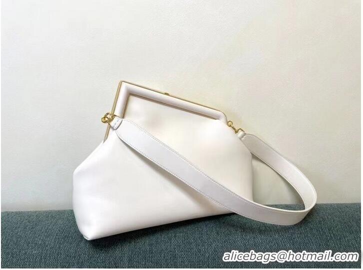 Classic FENDI FIRST MEDIUM leather bag 8BP127AB white