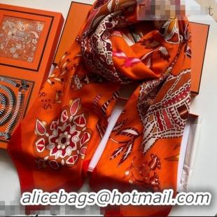 Spot Bulk Hermes Cashmere Silk Scarf 140x140cm 21100723 Orange 2021