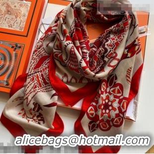 Top Quality Hermes Cashmere Silk Scarf 140x140cm 21100725 Beige 2021