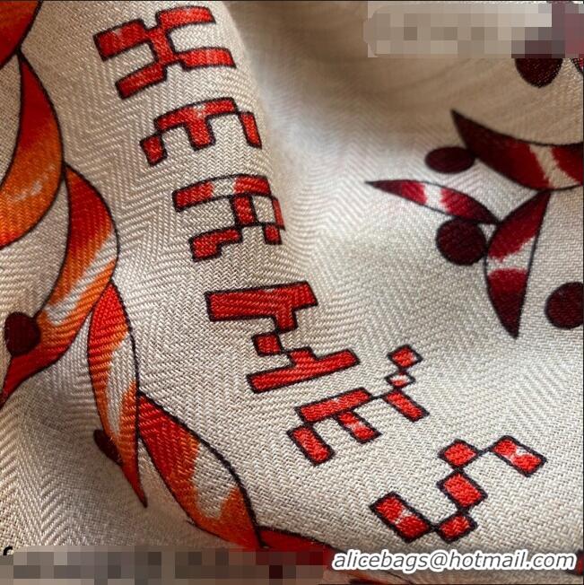 Top Quality Hermes Cashmere Silk Scarf 140x140cm 21100725 Beige 2021