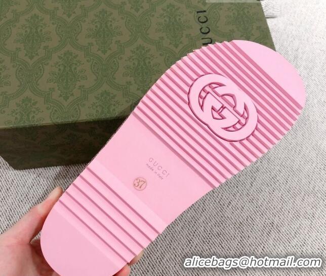 Perfect Gucci Heart Apple GG Platform Slide Sandals 081453 Pink