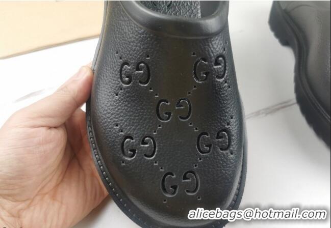 Top Quality Gucci Perforated GG Rubber Mules 2cm 082048 Black