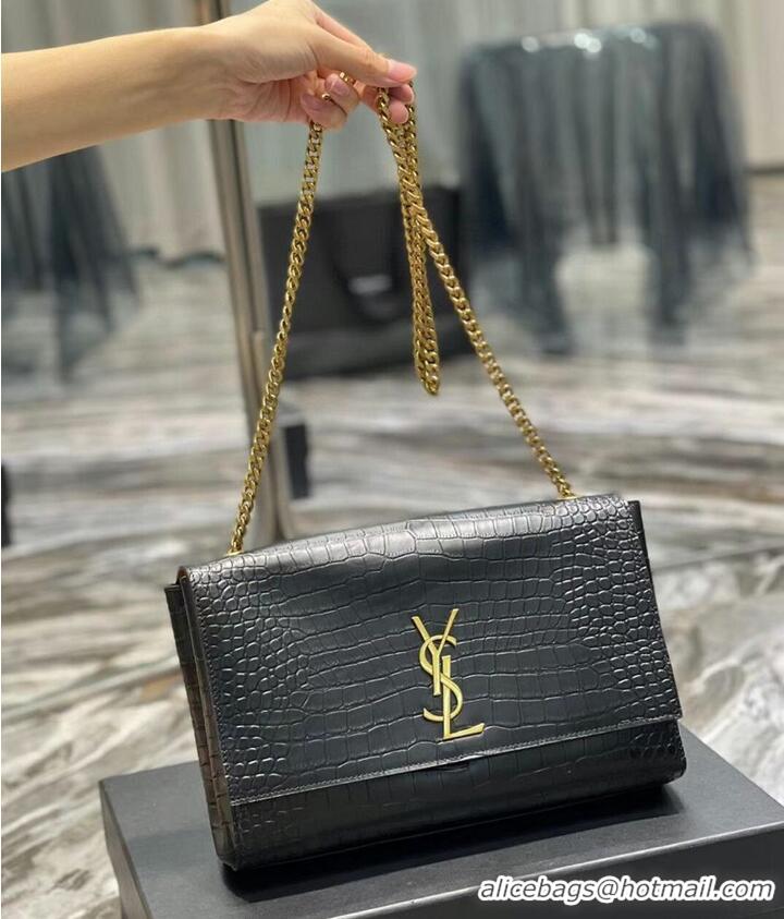 Popular Style Yves Saint Laurent KATE MEDIUM REVERSIBLE IN SUEDE AND CROCODILE-EMBOSSED LEATHER 55380424