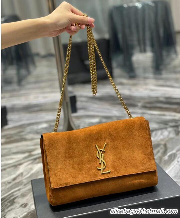 Popular Style Yves Saint Laurent KATE MEDIUM REVERSIBLE IN SUEDE AND CROCODILE-EMBOSSED LEATHER 55380424