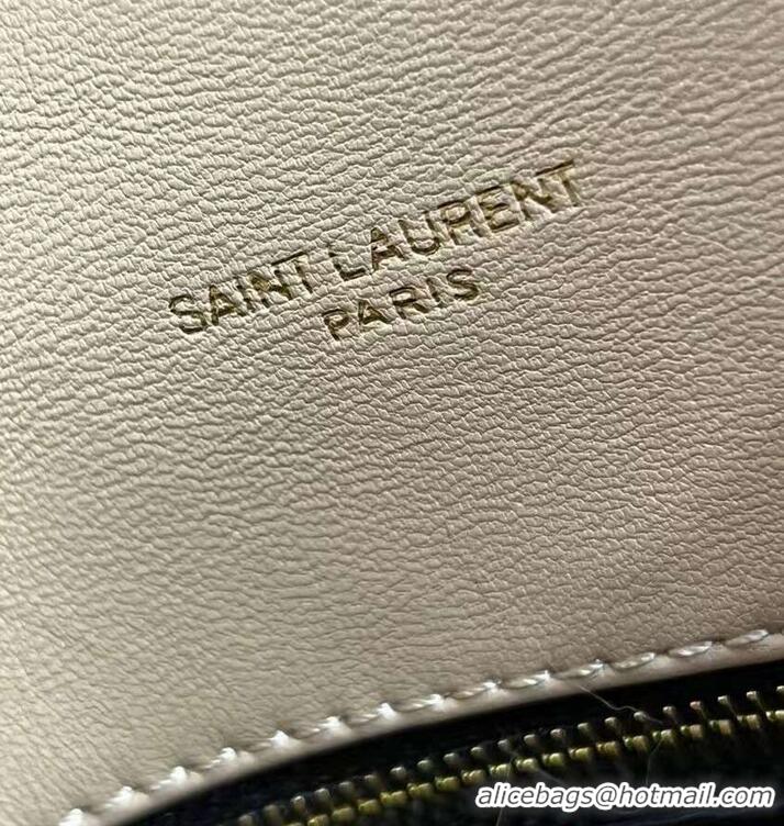 Buy Discount Yves Saint Laurent PUFFER BAG IN MERINO SHEARLING AND LAMBSKIN 179540 NATURAL BEIGE