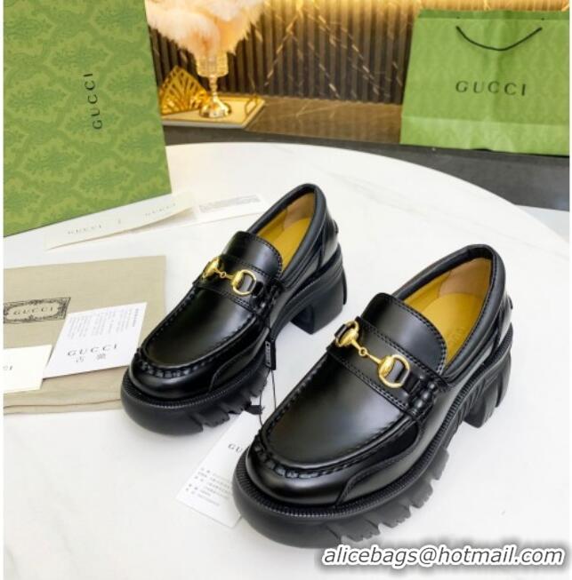 New Style Gucci Calfskin Loafer with Horsebit 656869 Black 2021 