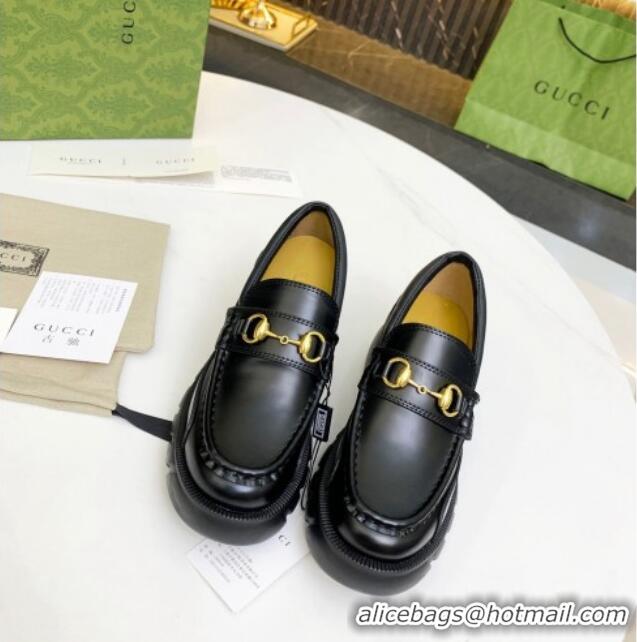 New Style Gucci Calfskin Loafer with Horsebit 656869 Black 2021 