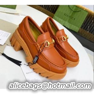  Top Quality Gucci Calfskin Loafer with Horsebit 656869 Brown