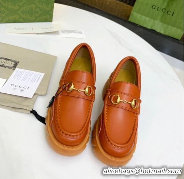  Top Quality Gucci Calfskin Loafer with Horsebit 656869 Brown