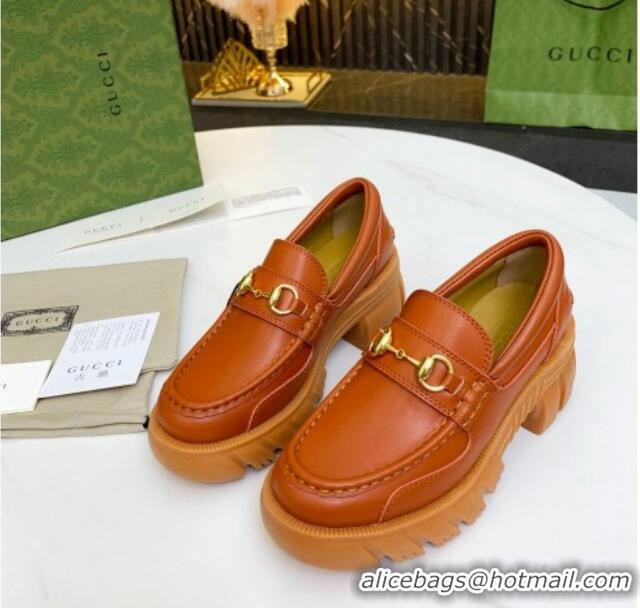  Top Quality Gucci Calfskin Loafer with Horsebit 656869 Brown