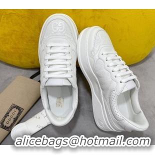 Low Price Gucci Chunky B GG Embossed Leather Sneaker 092511 White