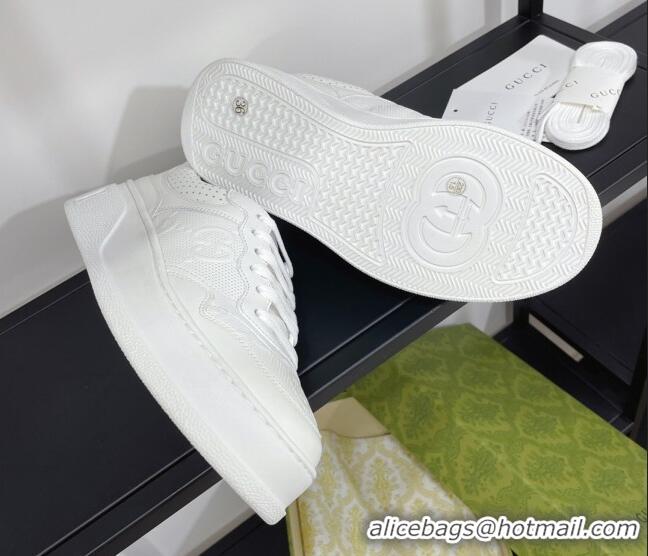 Low Price Gucci Chunky B GG Embossed Leather Sneaker 092511 White