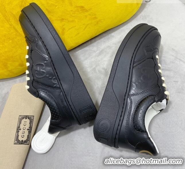 Best Quality Gucci Chunky B GG Embossed Leather Sneaker 092512 Black