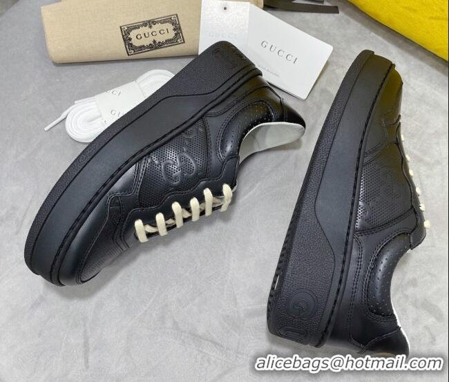 Best Quality Gucci Chunky B GG Embossed Leather Sneaker 092512 Black