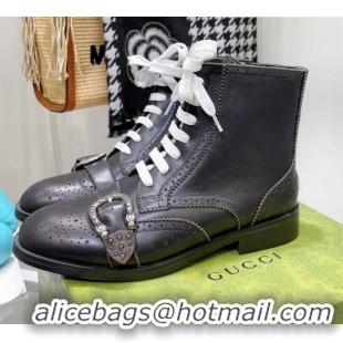 Low Cost Gucci Vintage Calfskin Ankle Boots 092518 Black