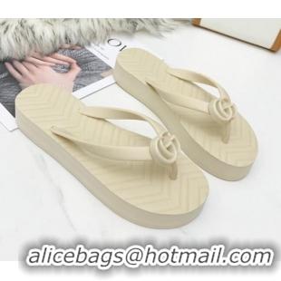 Good Product Gucci Platform Thong Slide Sandals 092524 All White