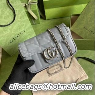 Pretty Style Gucci GG Marmont super mini bag 476433 Grey