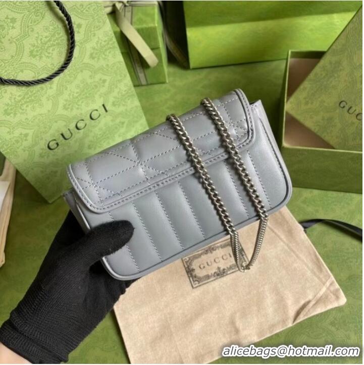 Pretty Style Gucci GG Marmont super mini bag 476433 Grey