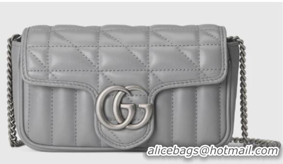 Pretty Style Gucci GG Marmont super mini bag 476433 Grey