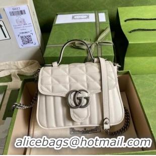 Well Crafted Gucci GG Marmont mini top handle bag 583571 white