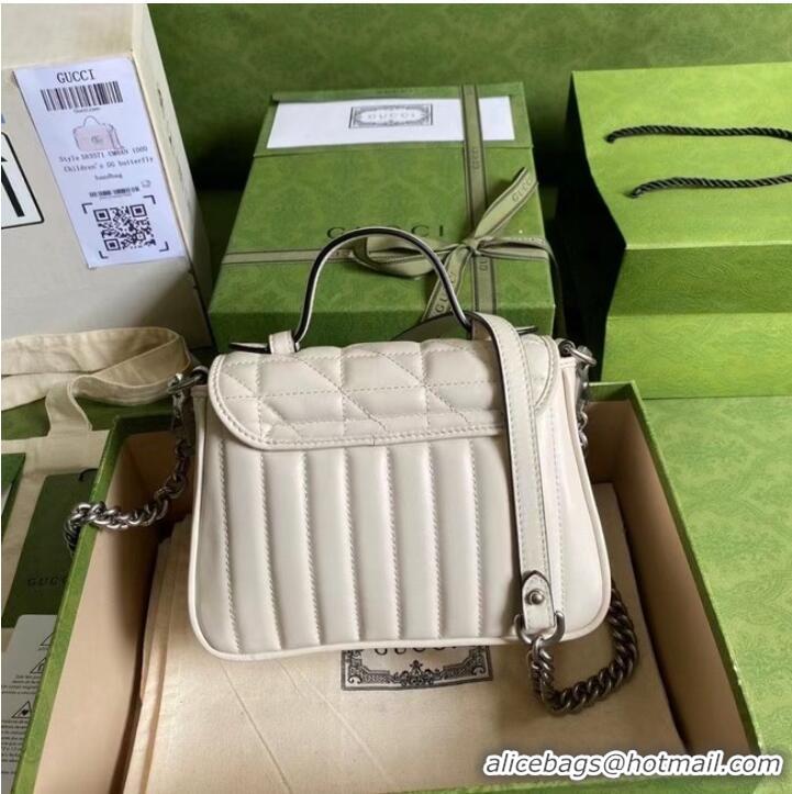 Well Crafted Gucci GG Marmont mini top handle bag 583571 white