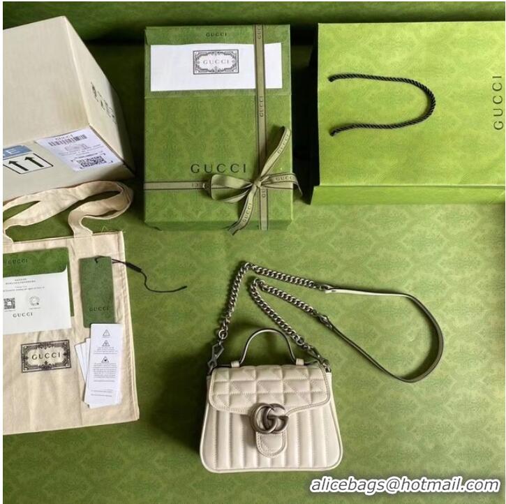 Well Crafted Gucci GG Marmont mini top handle bag 583571 white