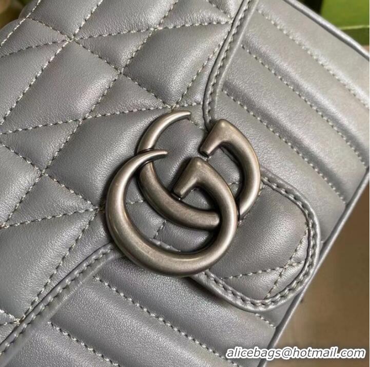 Low Cost Grade Gucci GG Marmont mini top handle bag 583571 gray