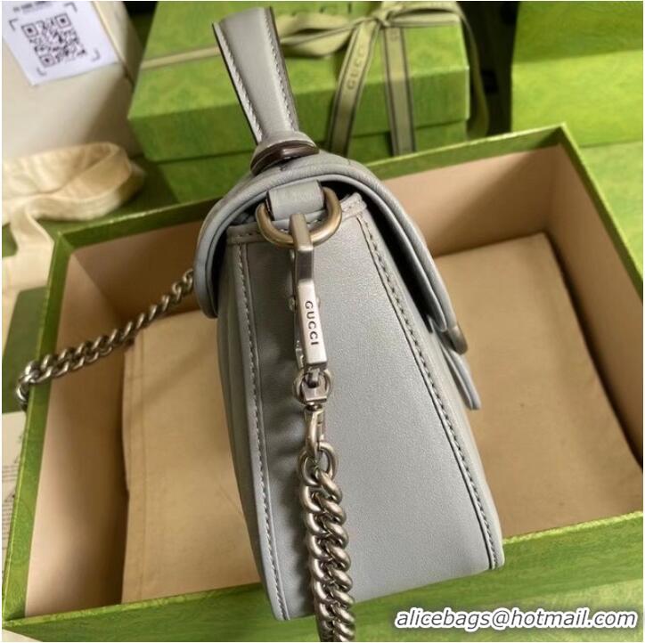 Low Cost Grade Gucci GG Marmont mini top handle bag 583571 gray