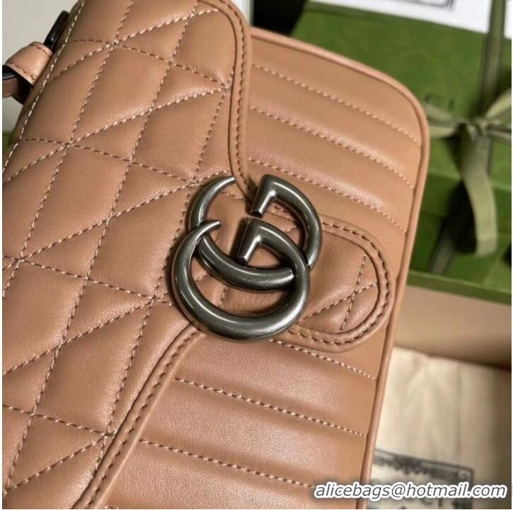 Reasonable Price Gucci GG Marmont mini top handle bag 583571 Rose beige