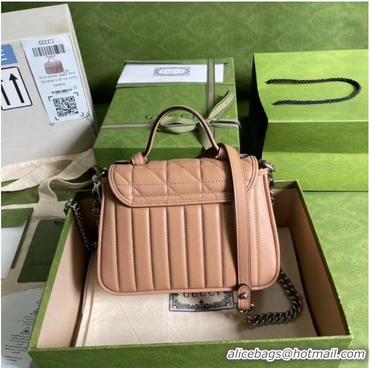 Reasonable Price Gucci GG Marmont mini top handle bag 583571 Rose beige