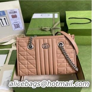 Good Product Gucci small leather shoulder bag 681483 Rose beige