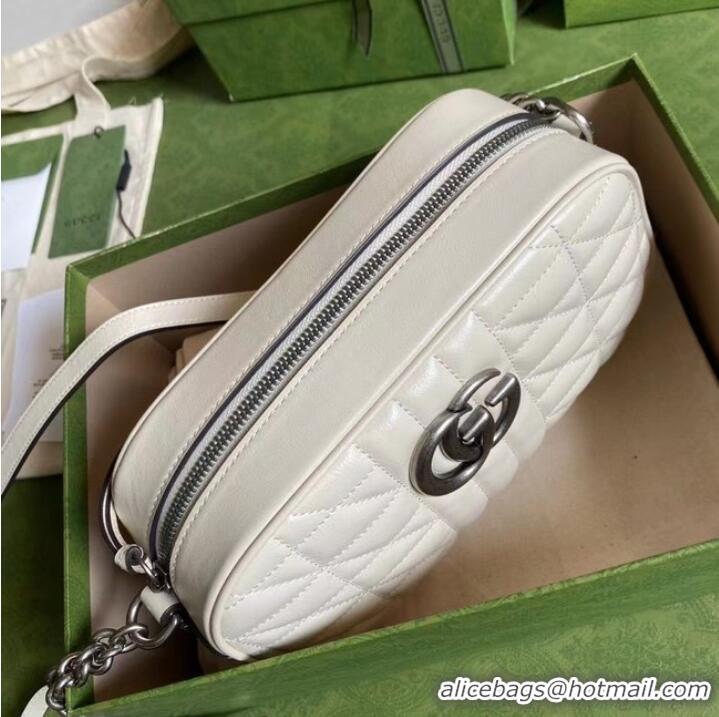 Luxury Cheap Gucci GG Marmont matelasse mini bag 446744 white