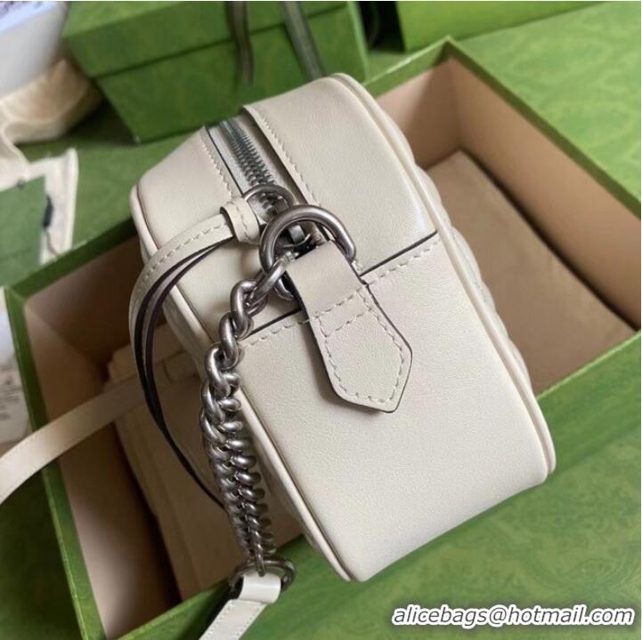 Luxury Cheap Gucci GG Marmont matelasse mini bag 446744 white