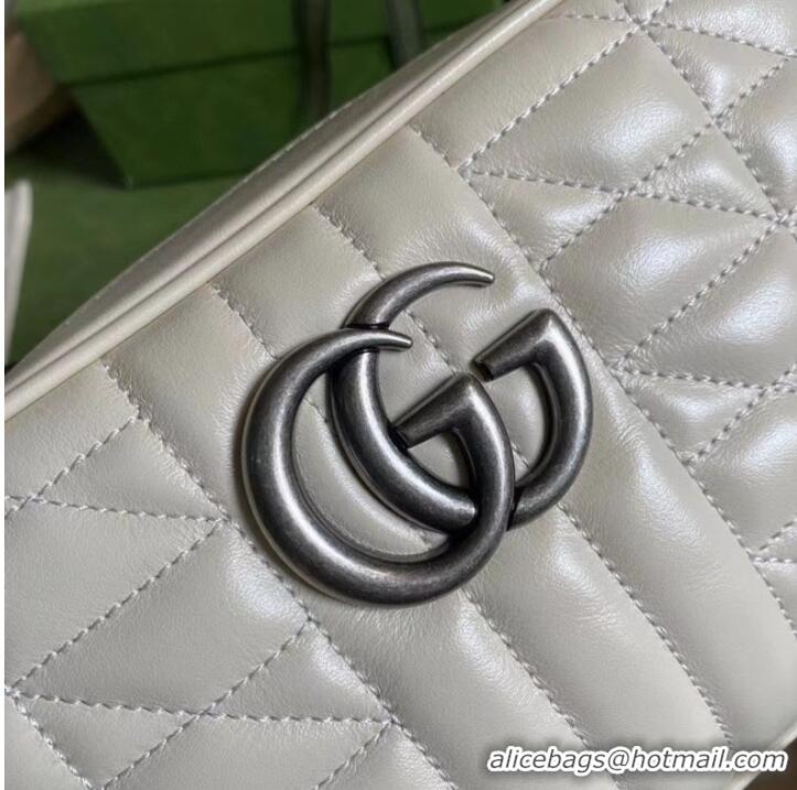 Luxury Cheap Gucci GG Marmont matelasse mini bag 446744 white