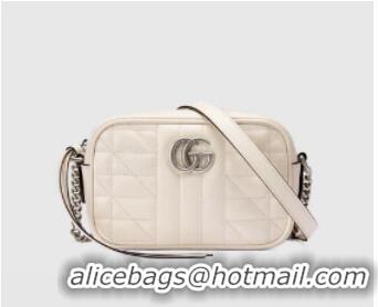 Luxury Cheap Gucci GG Marmont matelasse mini bag 446744 white