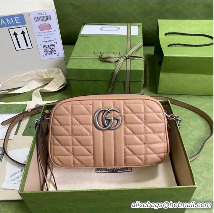 Top Quality Gucci GG Marmont small shoulder bag 447632 Rose beige