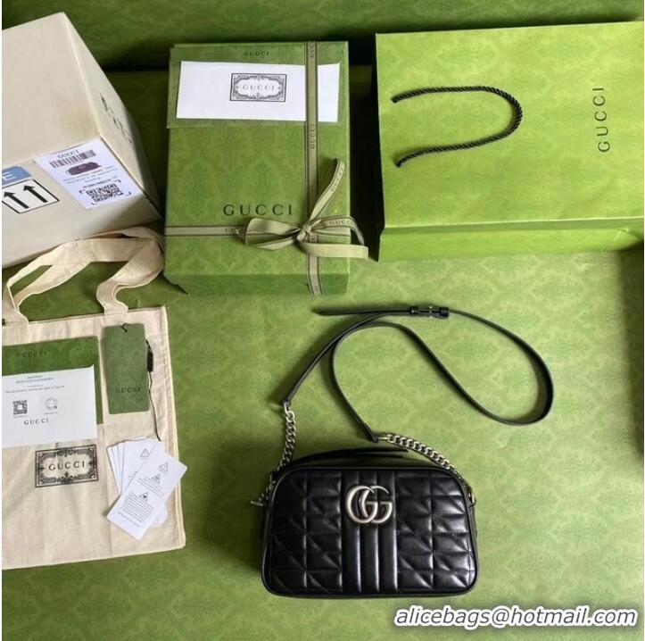 New Style Gucci GG Marmont small shoulder bag 447632 black