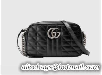 New Style Gucci GG Marmont small shoulder bag 447632 black