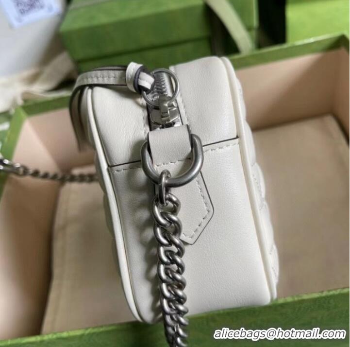 Top Grade Gucci GG Marmont mini shoulder bag 634936 white