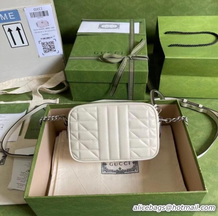 Top Grade Gucci GG Marmont mini shoulder bag 634936 white