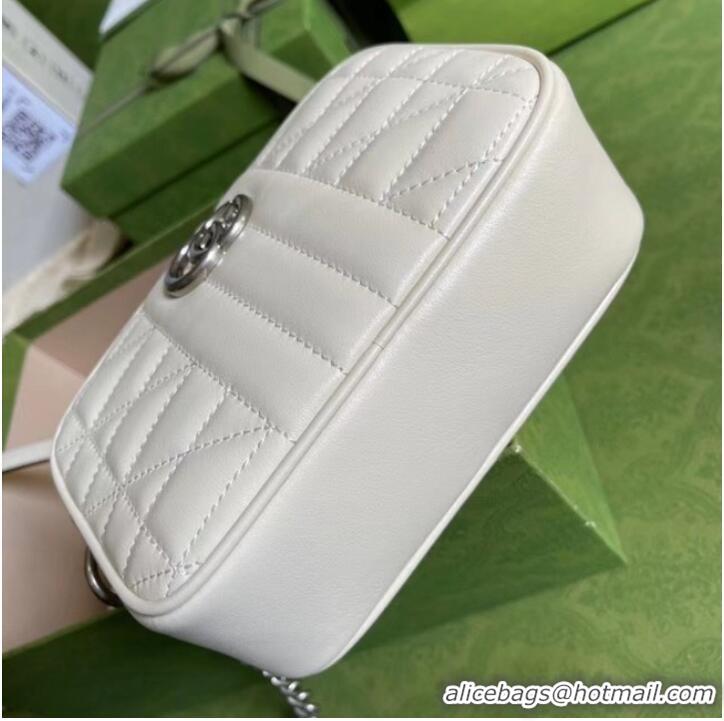 Top Grade Gucci GG Marmont mini shoulder bag 634936 white