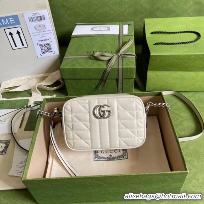 Top Grade Gucci GG Marmont mini shoulder bag 634936 white