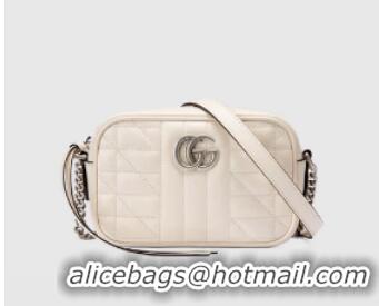 Top Grade Gucci GG Marmont mini shoulder bag 634936 white